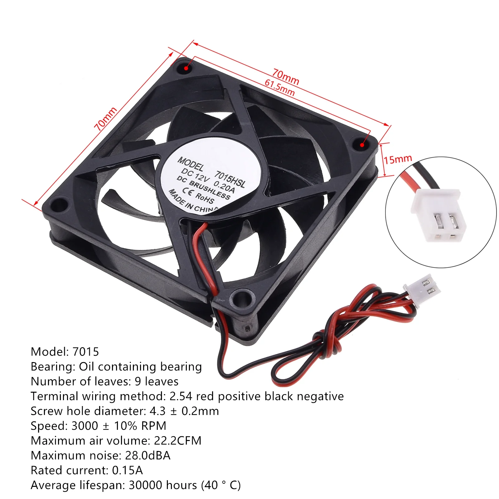 Geräuscharmer DC12V bürstenloser Ölgekühlter Lüfter, für Stromversorgung, Spielzeuggehäuse, verschiedene Größen verfügbar 2 3 4 5 6 7 8 9CM, geräuscharm – Detail 14