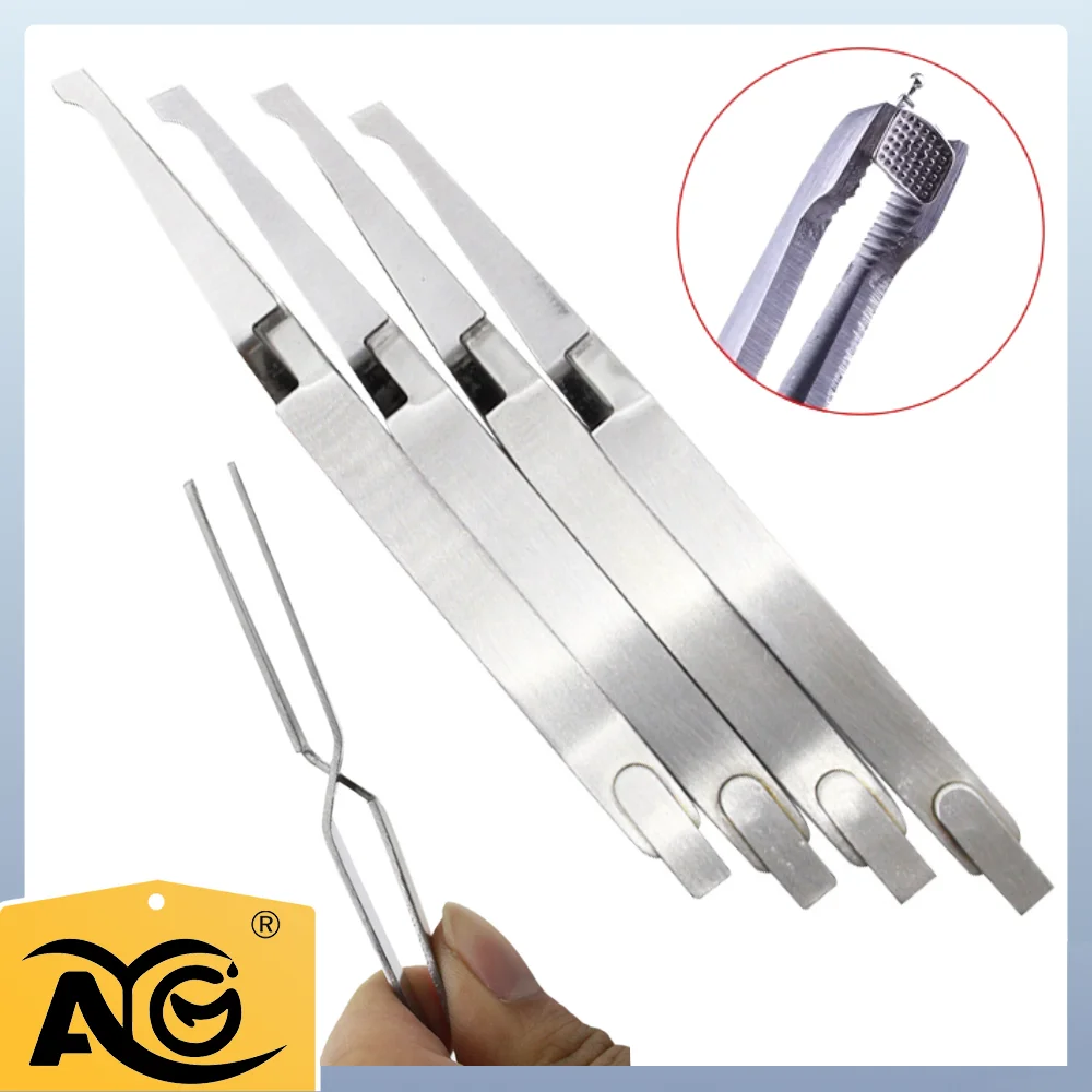 AG Dental Orthodontic Bracket Tweezers Holder Dentistry instrument Stainless Steel Serrated Tweezers Plier for Teeth Care Tools