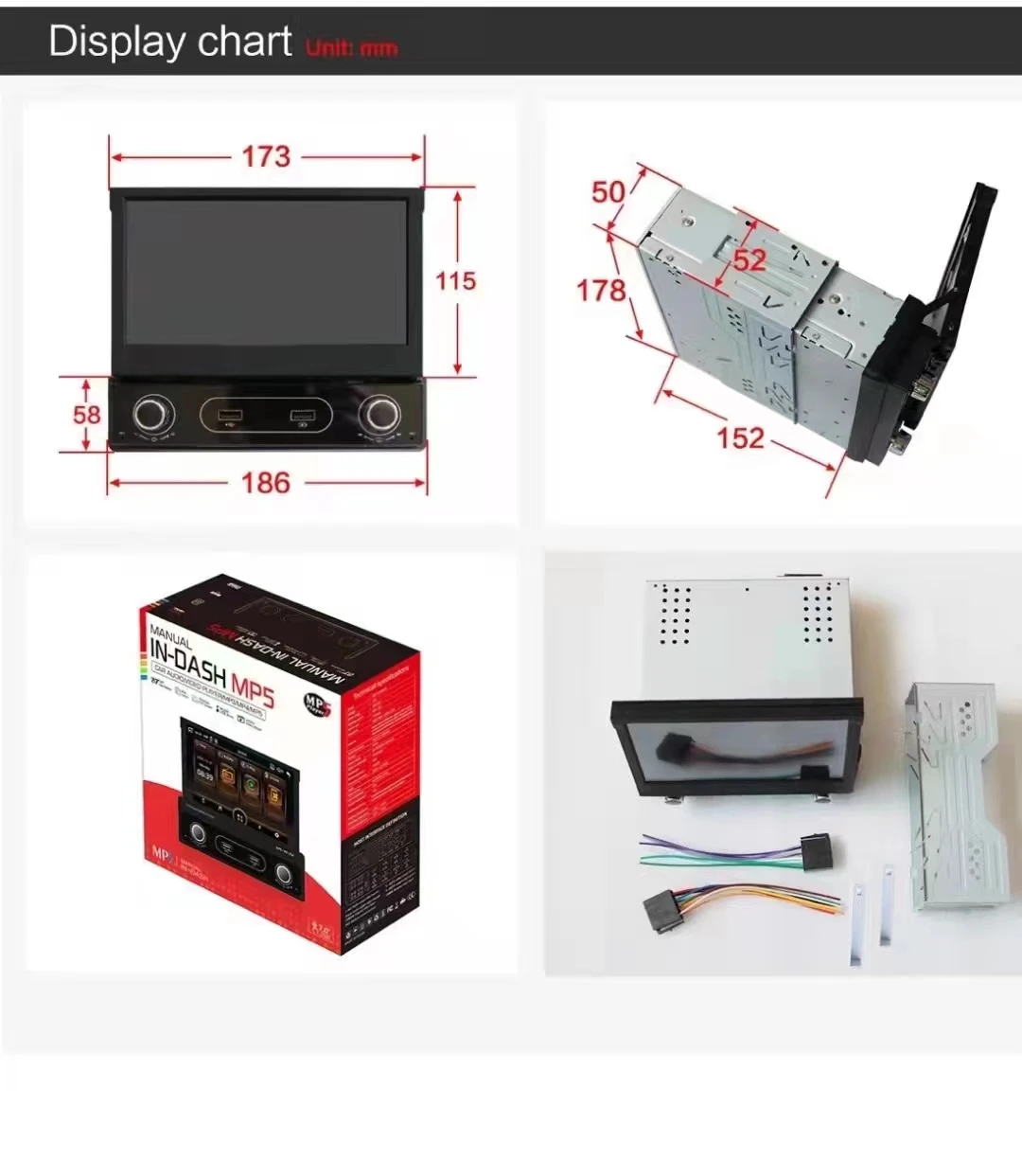 1din Car Radio CarPlay GPS Navigation 7