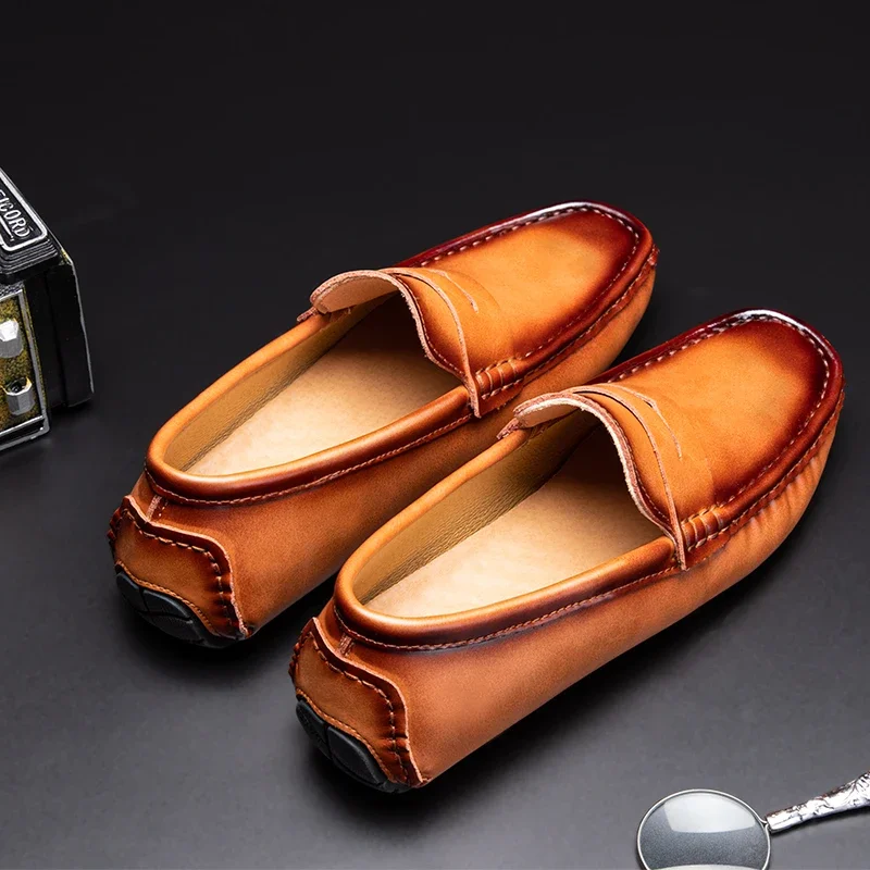 Fashion Yellow Red Mens Casual Shoes Luxury Brand Youth Trendy Daily Popular Comfortable Walking Loafers Moccasins Footwear Men