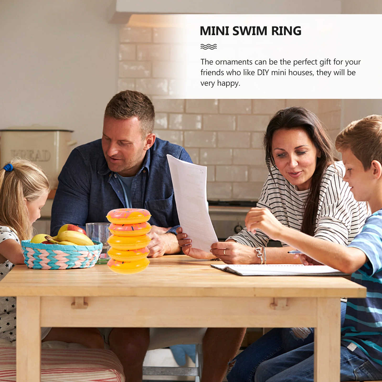 

10pcs Mini Swimming Rings Realistic Colors Smooth Surface House Decor Party Photo Props Kids Toys Floats