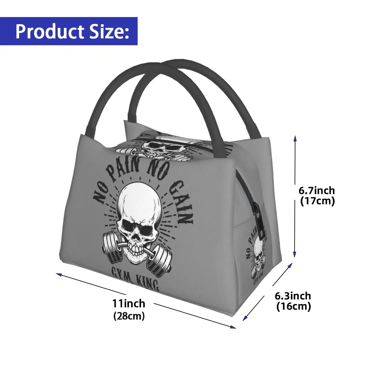 Powerhouse Gym Bodybuilding Fitness Motivational Quote Lunch Bag Storage Food Boxes Container Cooler Thermal Lunch Box Tote