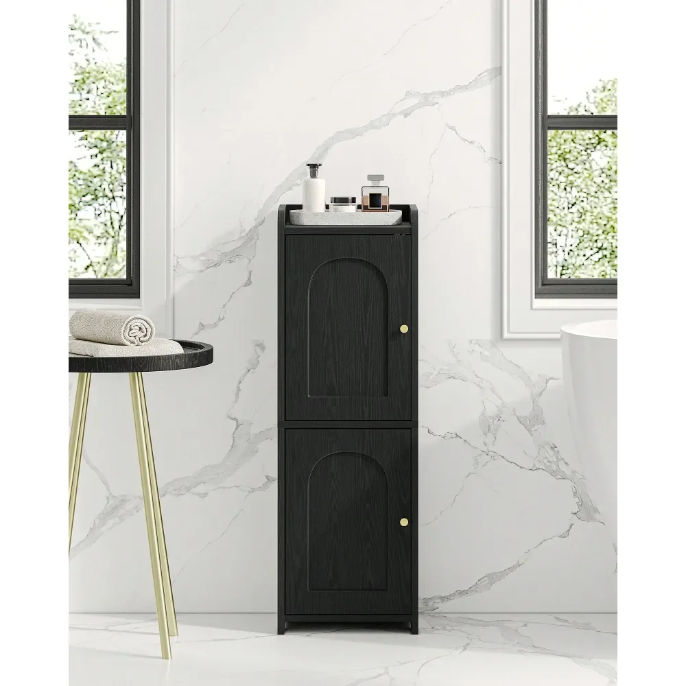 

Bathroom Storage Cabinet, Corner Floor Cabinet With 2 Doors And Adjustable Shelf, Narrow Toilet Paper Cabinet, Bathroom Organiz