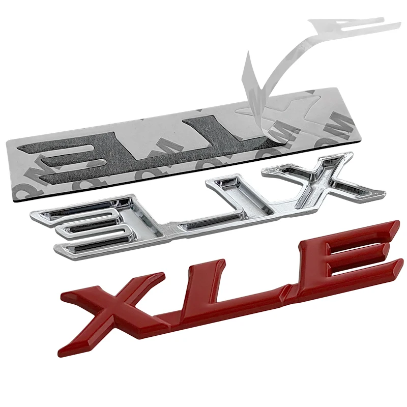 3d Metal Logo XLE Emblem Letters Car Trunk Badge For RAV4 Premium Avalon Highlander Corolla Camry XLE Sticker Accessories