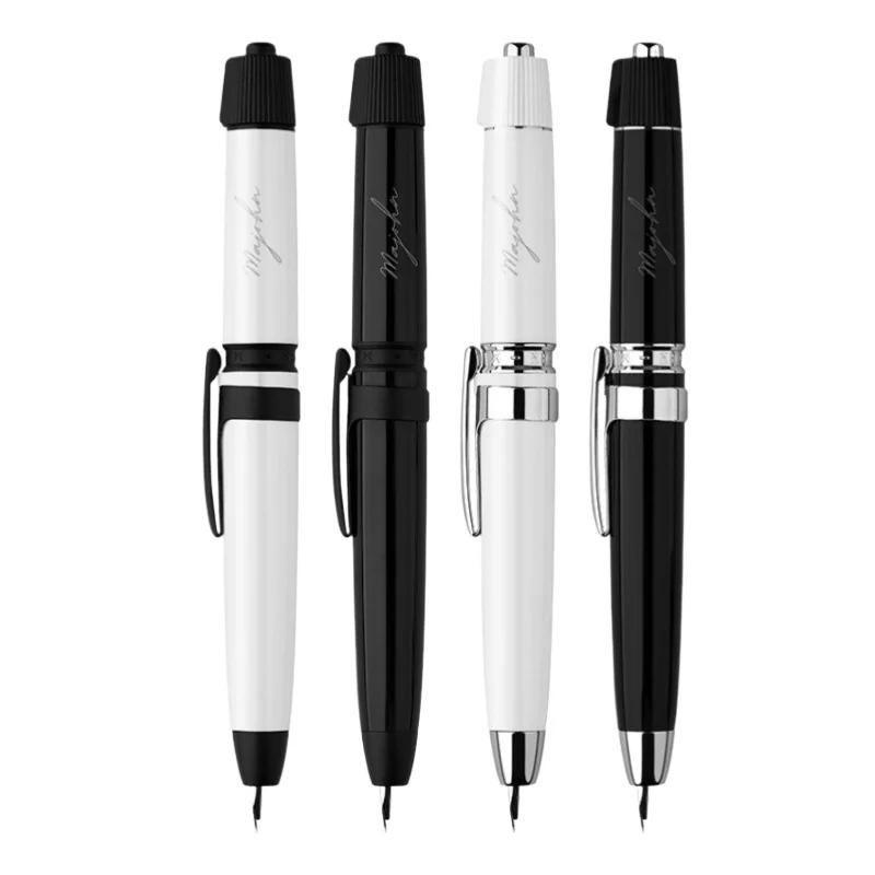 

MAJOHN A3 Fountain Pen Metal Press Nib Out Rotate Point EF Fine Nib for Students Adults Writing Office Practice School Supplies