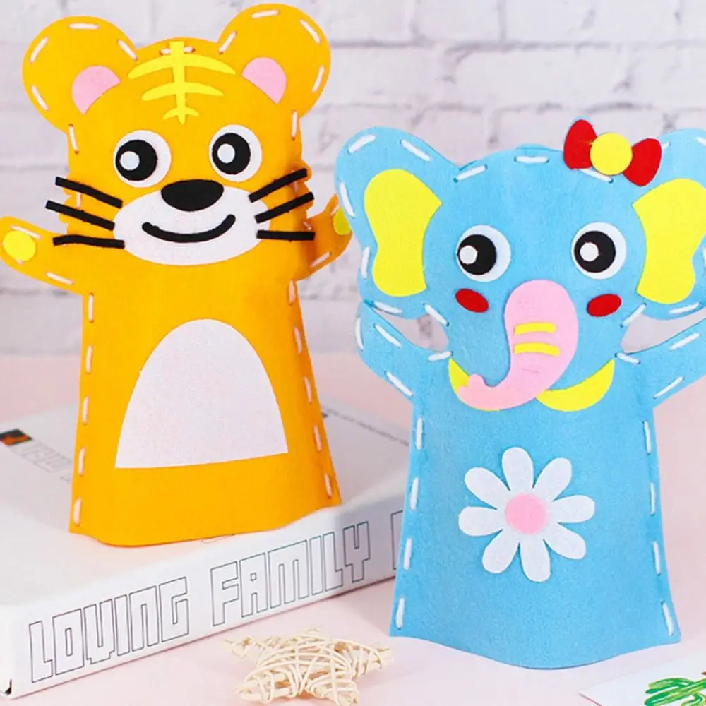 DIY Animal Toys Non-woven Hand Puppets Plastic Nylon Kindergarten Teaching Tools Animal Teaching Aids DIY Crafts Toys Kids