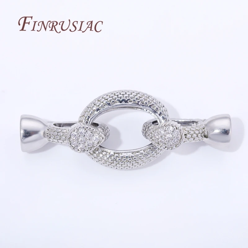 1/2/4Pcs Rhodium Plated Clasps For Bracelets,DIY Pearl Clasp Accessories,Necklaces Clasp Connectors For Jewelry Making Supplies