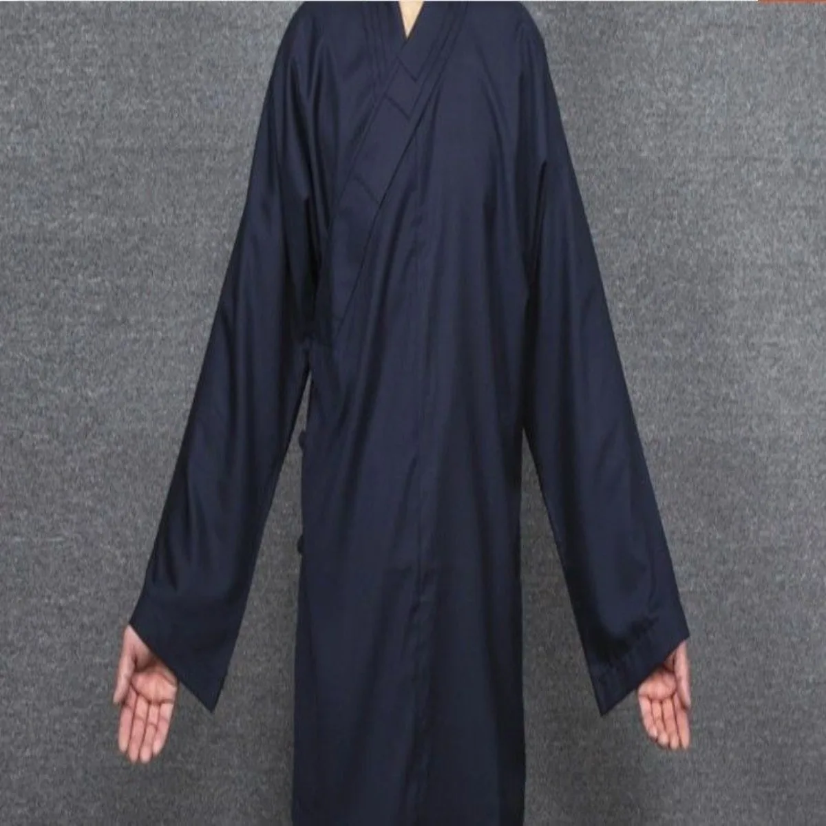 Original White Ming Hanfu Set, Round Collar Robe with Zhidao Inner, Taoist Base Layer for Layering New Style Clothes