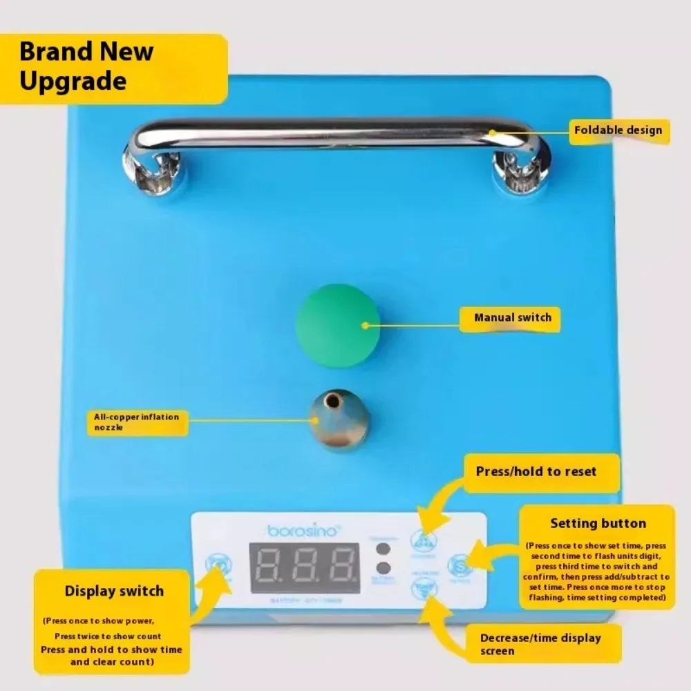 With timer and foot switch B231M, electric long strip airbag inflation pump multi-function portable magic balloon inflator
