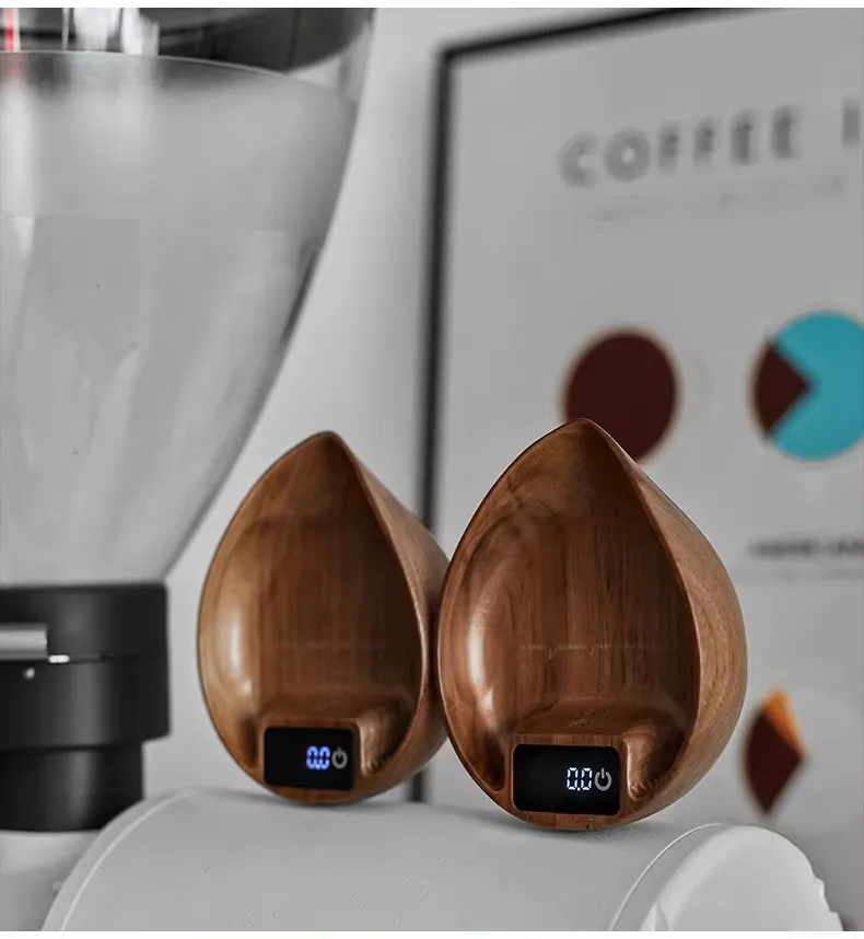 

MUVNA Natural Walnut wood hand brewing electronic scale /accurate to 0.1g coffee electronic scale/espresso weighing display tra