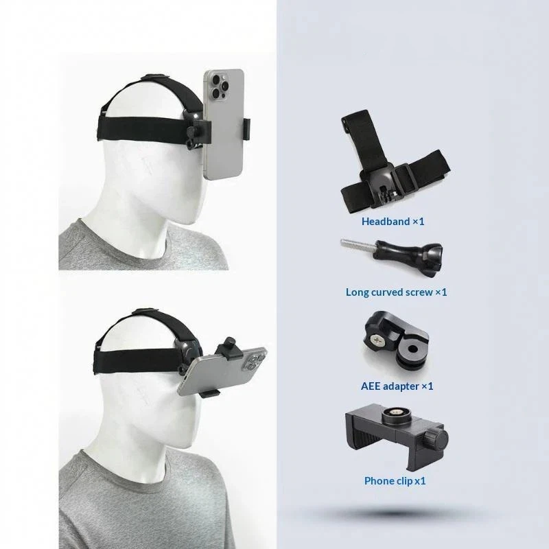 【C】Head-Mounted Smartphone Holder Phone Mount For First-Person Perspective Unboxing And Camera Live Streaming Headband