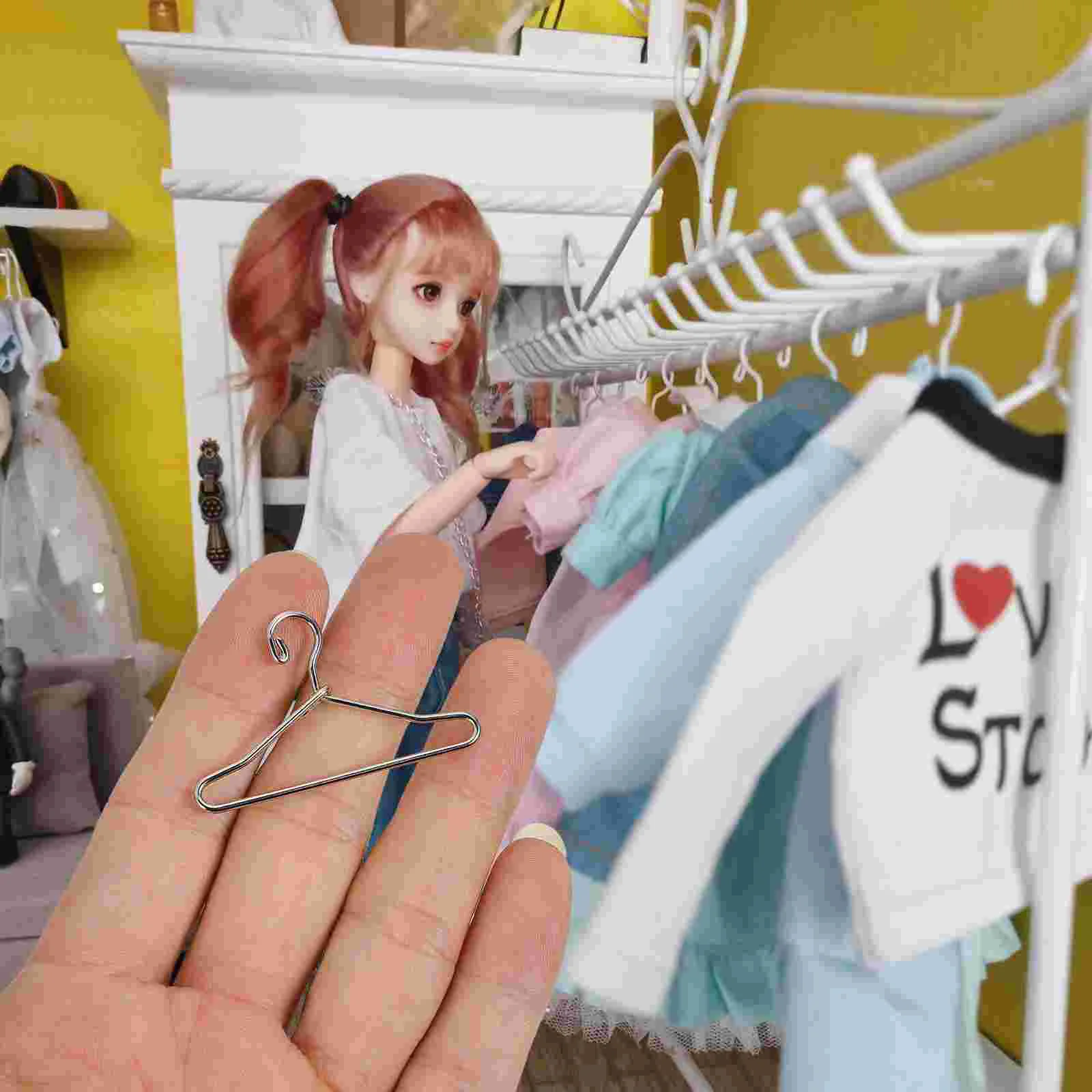 Dollhouse Bathroom Furniture Hanger Kids Coat Hangers Dress Organizer Cloth for Clothes