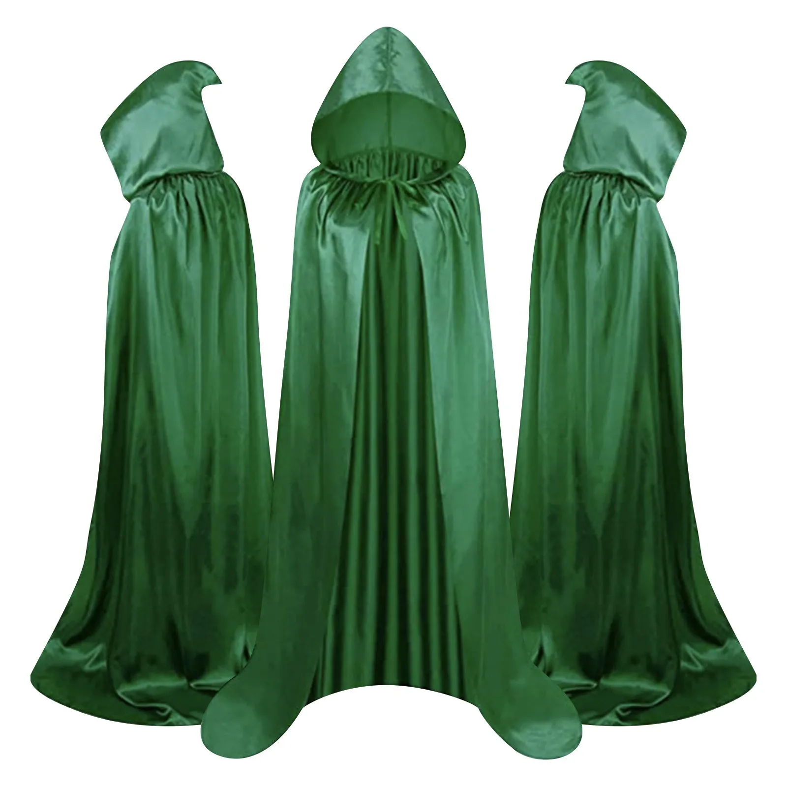 

Halloween Death Cape Cloak Medieval Wizard Vampire Solid Color Women Men Stand-up Tie Cloak Party Cosplay Costume