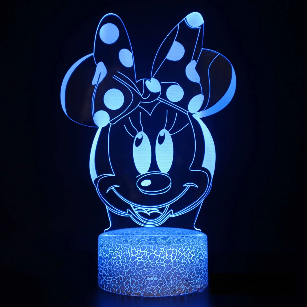 3D Night Light Mickey Mouse Clubhouse 7/16 Color Changing USB charging  Light Bedroom Decorative Light Children\'s Birthday Gift