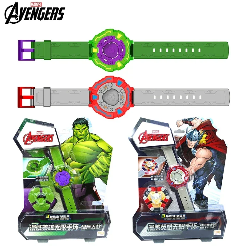 

TAKU New Fidget Spinner Wristband Marvel Avengers Hulk Thor 2Pcs Three Kinds of Glare Movie Peripheral Toy Set Boy Birthday Gift