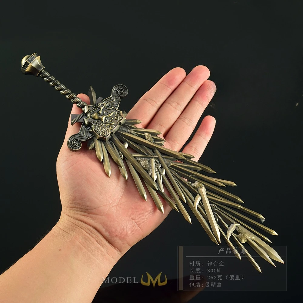 30 cm Geënt Mes Greatsword Ring Game Perifere Alle Metalen Cool Geschenkdoos Speelgoed Samurai Craft Accessorie Ornament Collecties