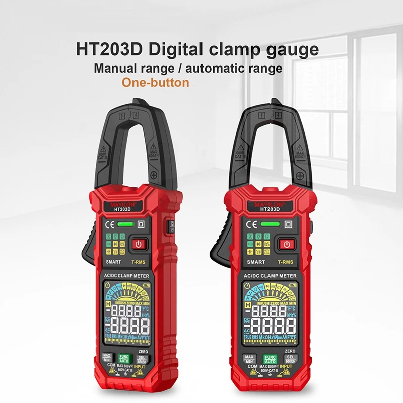 MAYILON HT203D Digital Clamp Meter AC Current And AC/DC Voltage Tester Continuity Hz Tester Voltmer