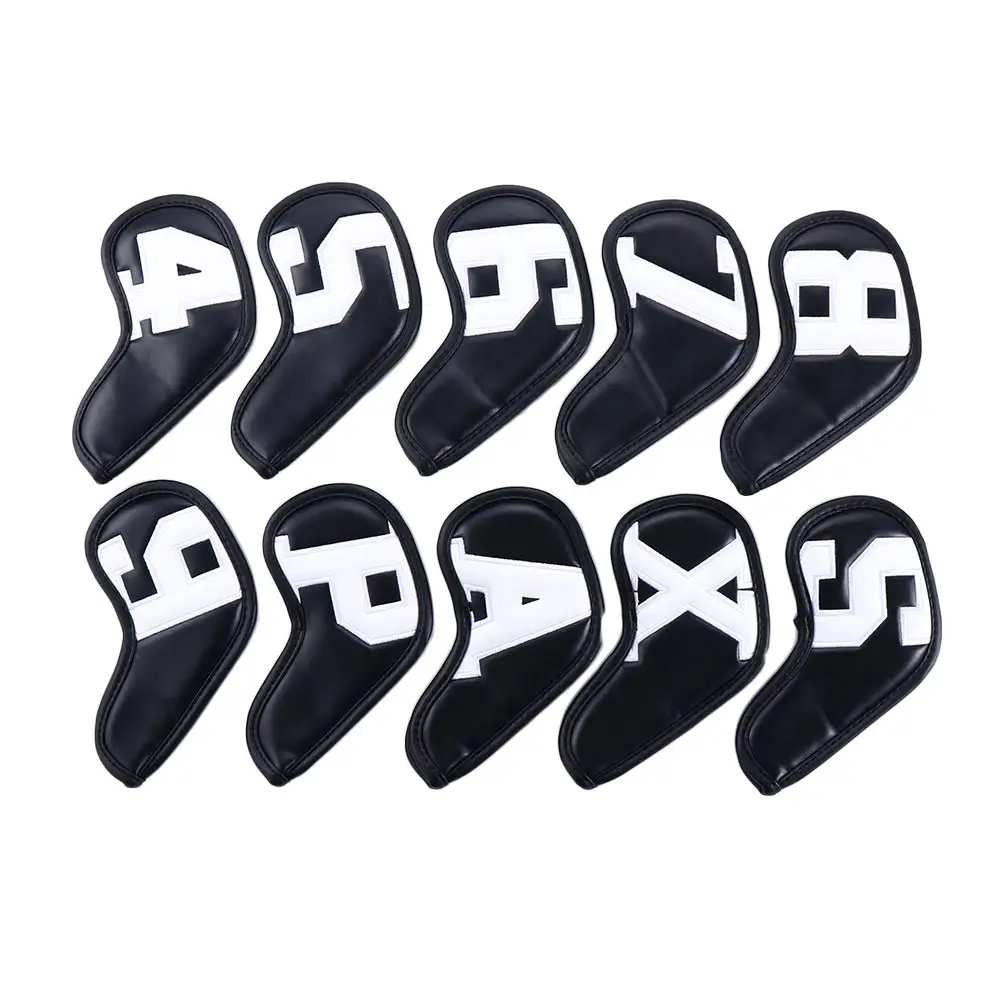 Supplies Gradients High-end PU Leather Men and Women Protective Cover Golf Iron Covers Golf Wedge Cover Golf Club Head Covers