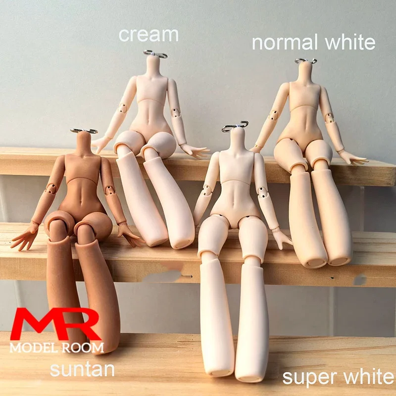 1/12 Maßstab Weiblicher Karottenbein-BJD-Puppenkörper 14cm Superflexibler Actionfigur-Ersatzkörper für GSC OB11 Kopfskulpturen Kleidung