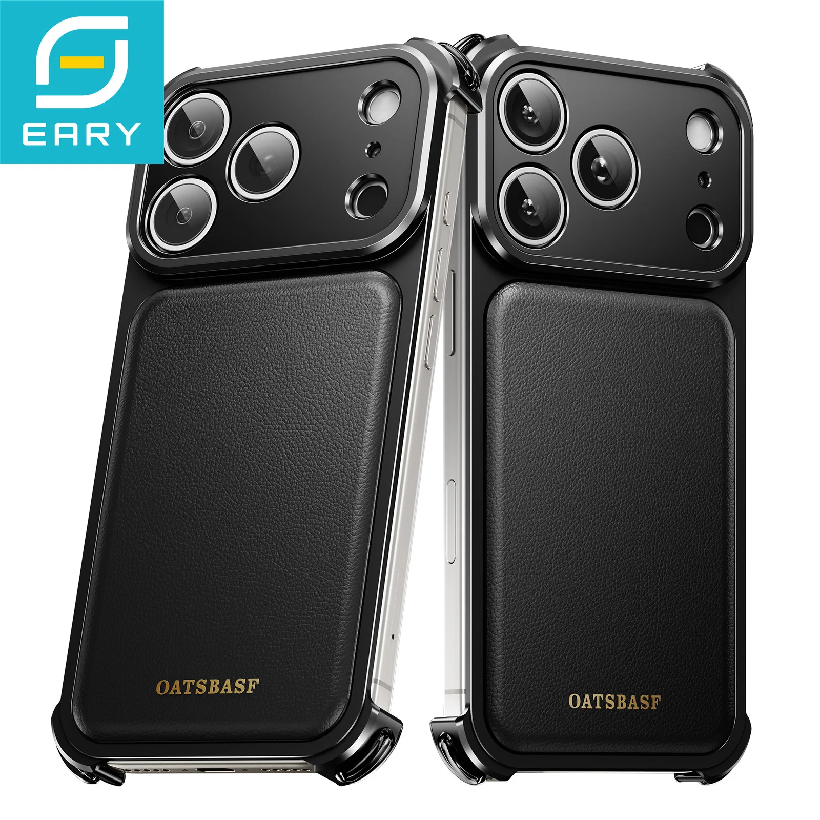 Eary Phone Case for iPhone 17 16 Pro Max for MagSafe Wireless Charging Leather Metal Screen Protective Shockproof Cover Shells
