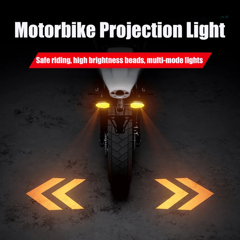 

2pcs Motorcycle Universal LED Lamp Color Projection Lamp Sequential Lights, Without Battery