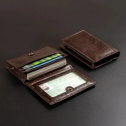 Luxury Genuine Leather Cowhide Card Holder RFID Blocking Purse Men and Women Credit Card Wallet Slim Business ID VIP Cards Bags