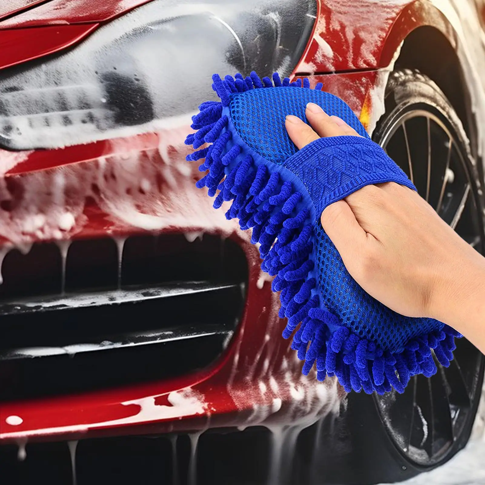 Reversible Car Wash Mitt Thick, Scratch-Free, High Absorbency, Soft Microfiber Glove for Car Cleaning and Detailing Reversible Car Wash Mitt Thick, Scratch-Free, High Absorbency, Soft Microfiber Glove for Car Cleaning and Detailing