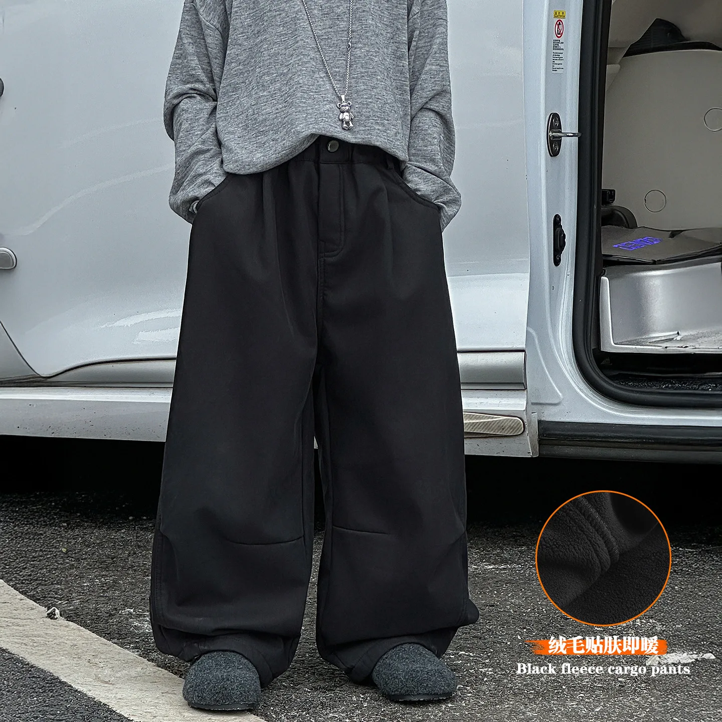 الأطفال ملابس الاطفال الصوف فضفاض تنوعا السراويل 2025 جديد الخريف الشتاء موضة سميكة الدافئة بلون سراويل تقليدية #1