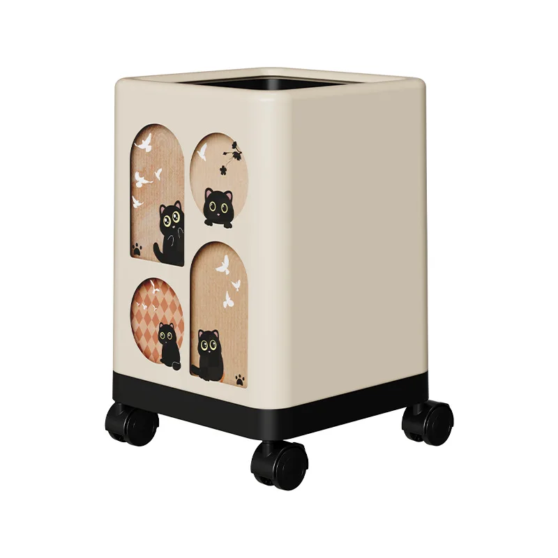 

Мусорное ведро большой премиум-класса для туалета и кухни на колесах большой вместимости с крышкой для гостиной пластиковое утолщенное хранилище buc