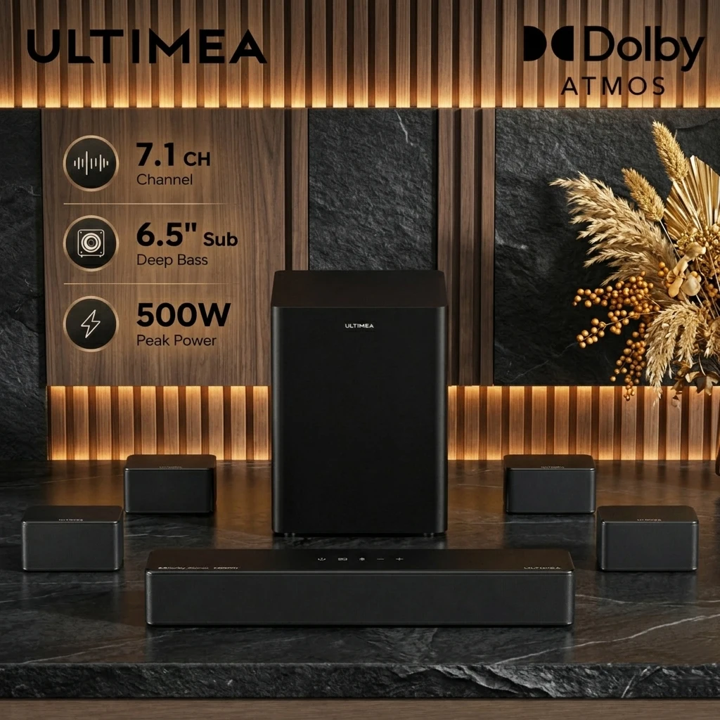 ULTIMEA 7.1サラウンドサウンドシステム（テレビ用、ドルビーアトモス