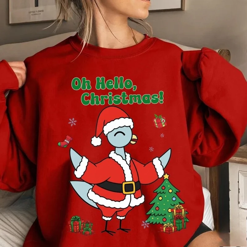 يا مرحبا عيد الميلاد حمامة البلوز مضحك عطلة حمامة قميص حمامة المعلم عيد الميلاد مريحة الخريف والشتاء الحرارية هودي