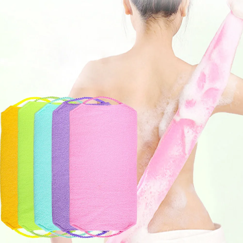 

1Pcs Exfoliating Bath Cloth Made of Polyester Nylon Bamboo Fiber Elastic Stretch Drawstring Wash Cloth for Back Scrubbing Body