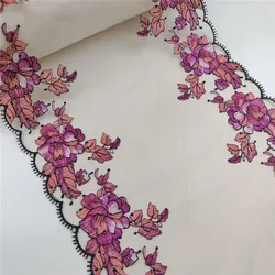 20Yards Bilateral Embroidery Tulle Lace Wedding Dress DIY Sewing Accessories Lace Trim for Lingerie Bra Needle Work