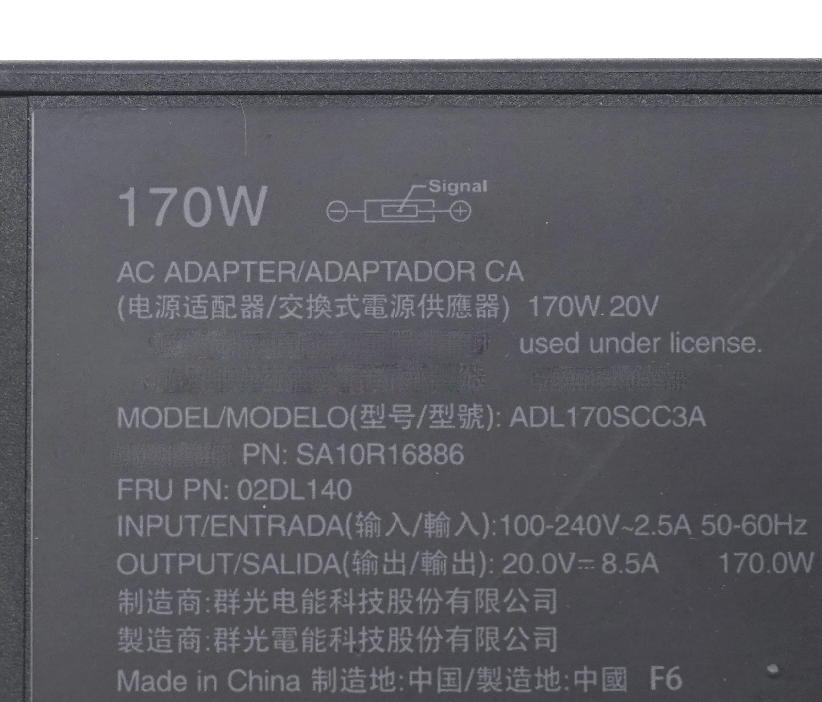 Para leovo 20v 8.5a 170w adaptador de alimentação original adl170nlc3a adl170sdc3a para lenovo thinkpad w540 t540p t440p p50 p51 w541 y520