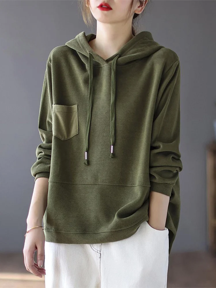 Moletom feminino solto com capuz longo sve oversize camiseta sle outerwear efeito de emagrecimento confortável casual streetwear