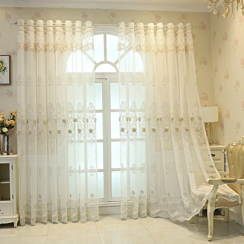 الحديثة الخفيفة الفاخرة المطرزة تول الشمال الكلاسيكية الدافئة اللون نمط الستائر لغرفة المعيشة غرفة نوم الطعام دراسة ديكور 커튼 #3