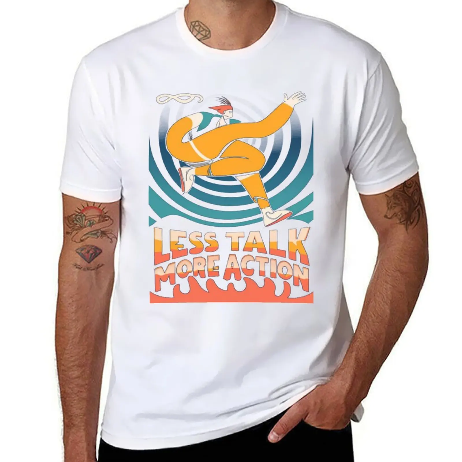 

Less talk more action T-Shirt man t shirts high quality luxury brand t shirts designer T-Shirt