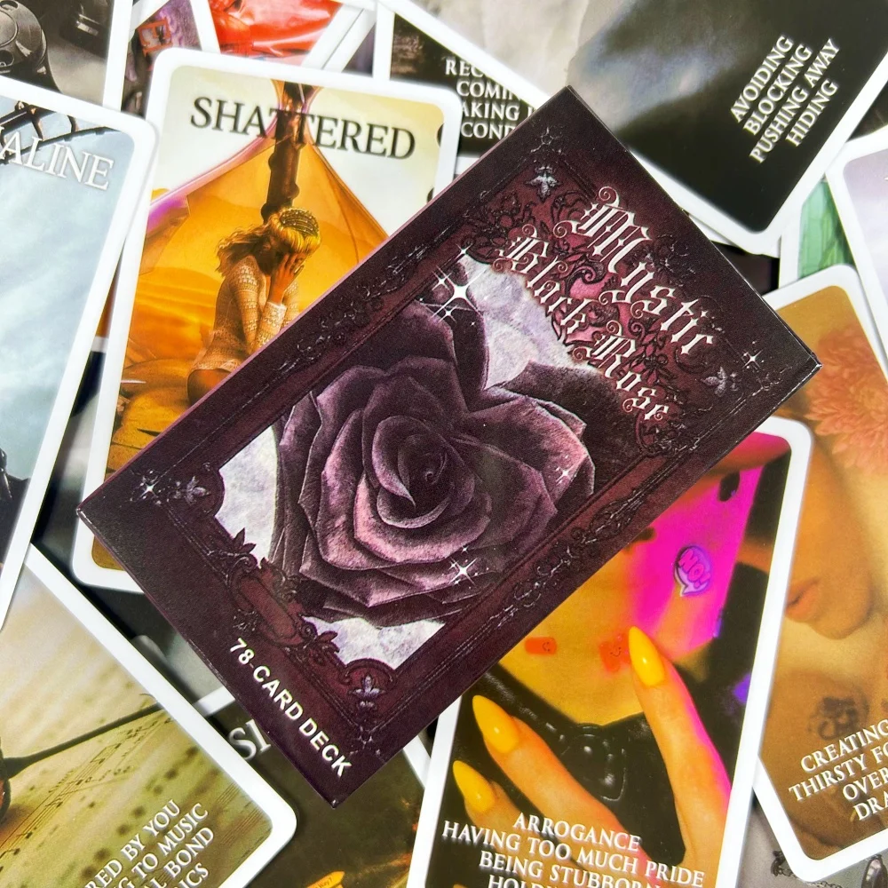 Cartes de tarot Mystic Black Rose, 78 pièces, édition anglaise, Visions Divination, jeu de cartes de divination