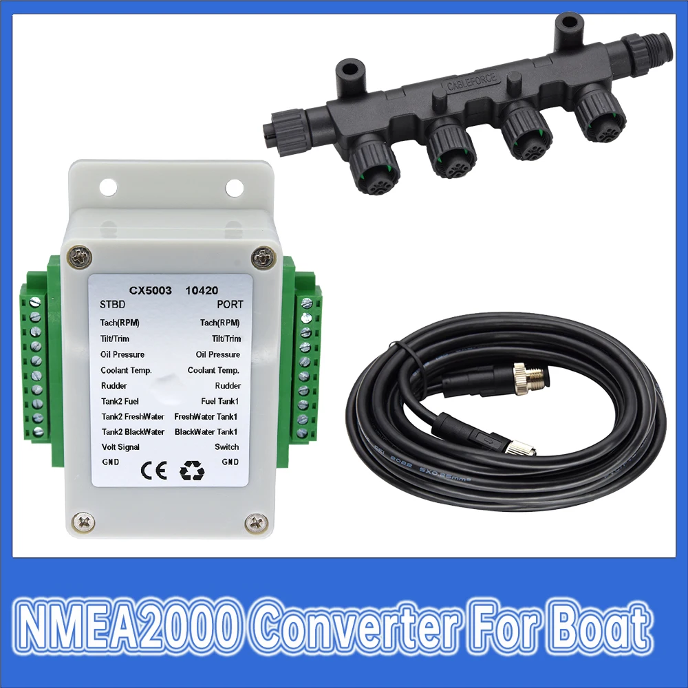 0-190 Ohm NMEA2000 Multifunction Converter 0.5m~4m Length Cables  P67 Waterproof Line Accessories Tool for Boat Yacht Marine