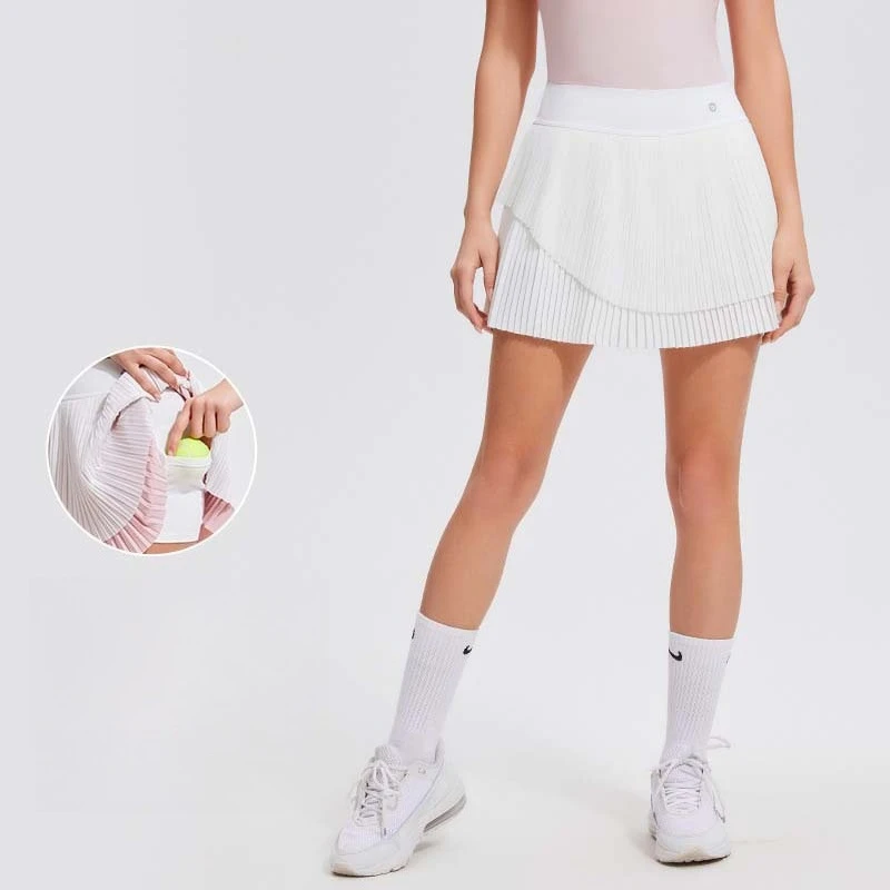 High-Waisted Pleated Skirt Women's Two-Piece Style Tennis Skirt Casual Fashion Sporty Skirts 12 Colors Available Plus Size