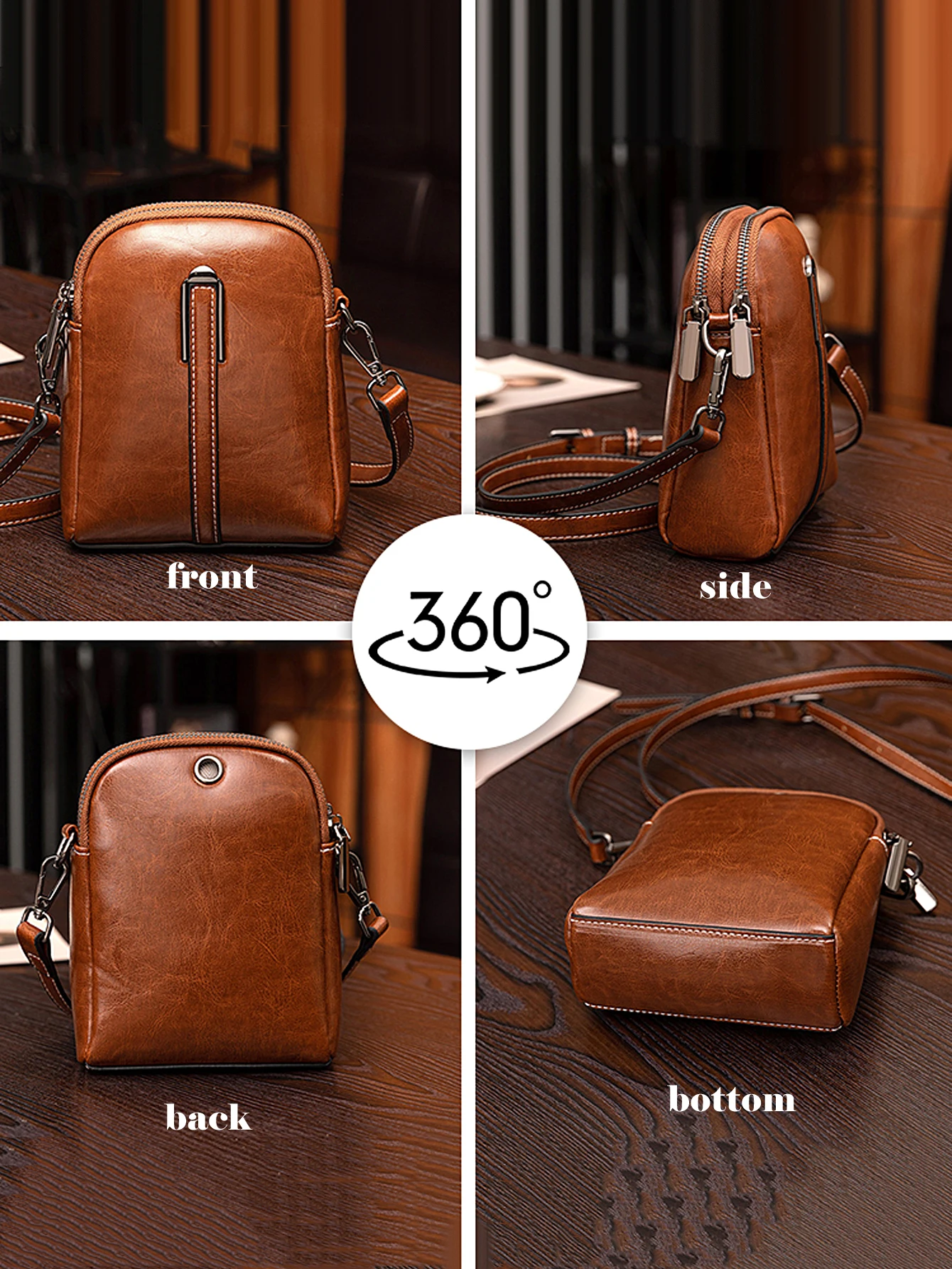 New Retro PU Soft Leather Vertical Women\'s Crossbody Bag Solid Color Luxury Personalized Designer Shoulder Strap Phone Bag