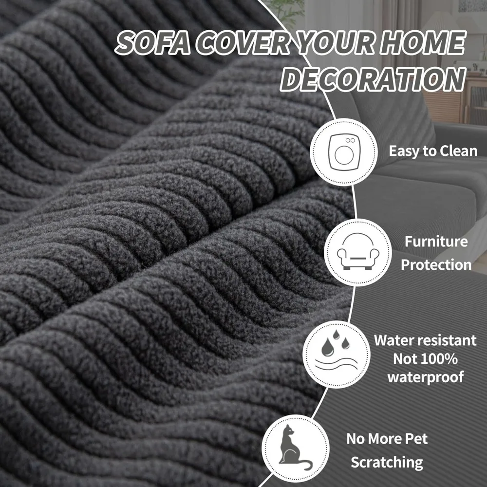 أغطية وسائد أريكة قابلة للغسل للمقاعد المقطعية على شكل حرف L - أغطية سحرية مريحة ومتينة