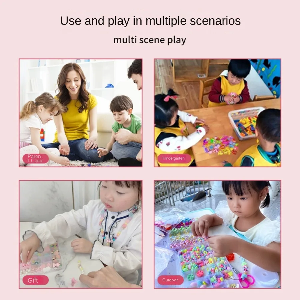 Arts Crafts DIY Handmade Beaded Kit Toy DIY Toy Handmade DIY Making Beads Kit Toy Creative Colorful Beads Toys for Children Girl