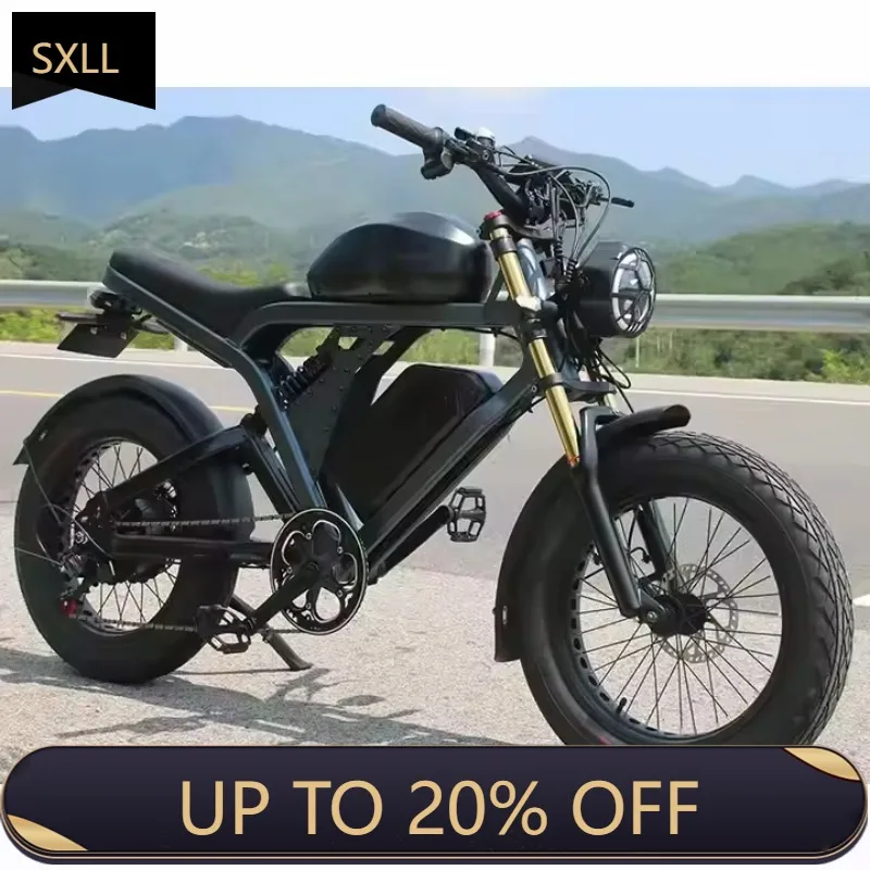 

SXLL Dual Suspension Fat Tire Electric Bike 48V1500W Watt Motor 120km Adventure Range Fast Release Wheels Electric Off-Road Bike