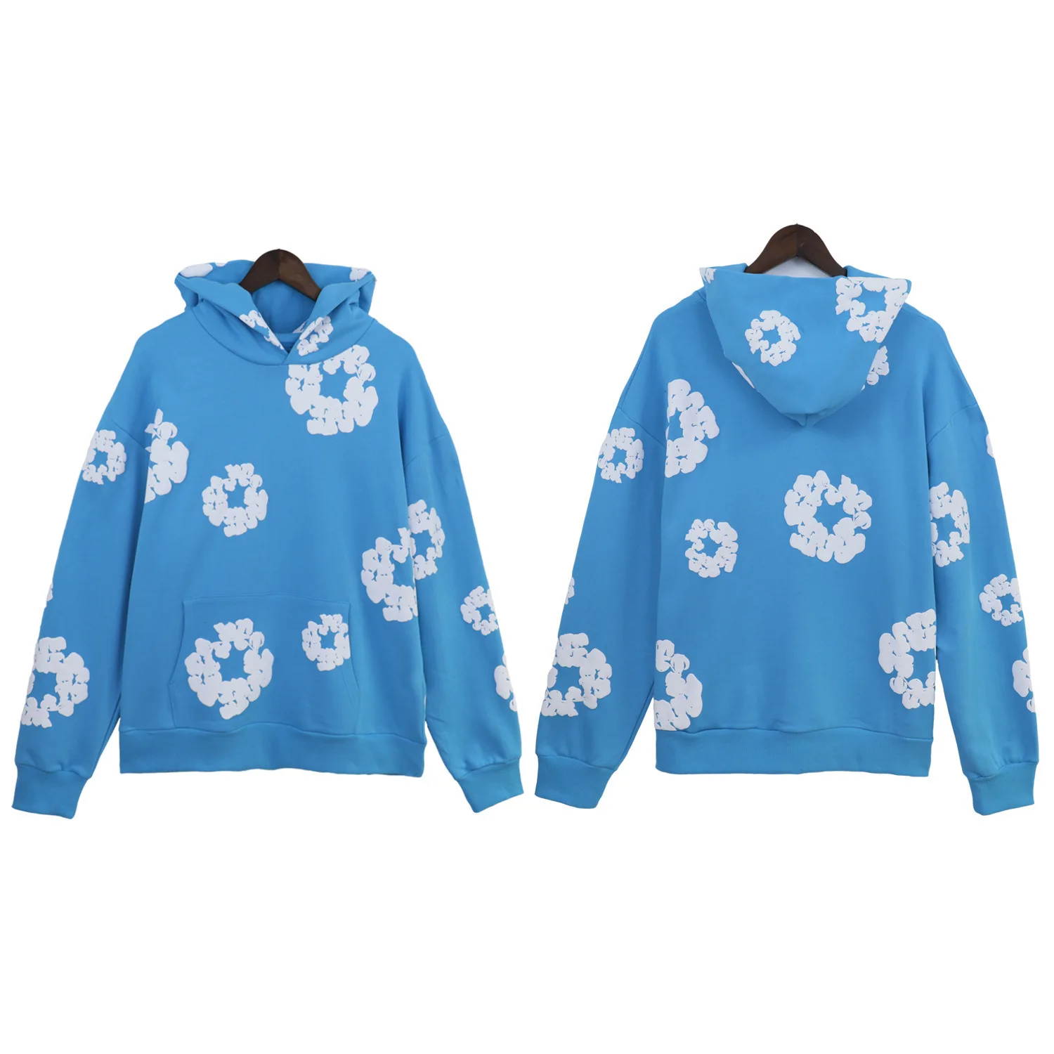 Hombres Mujeres 3D Flor Impreso Suelto Manga Larga Sudaderas Y2K Parejas Hip-hop Streetwear Jersey Sudadera Con Capucha Sudadera