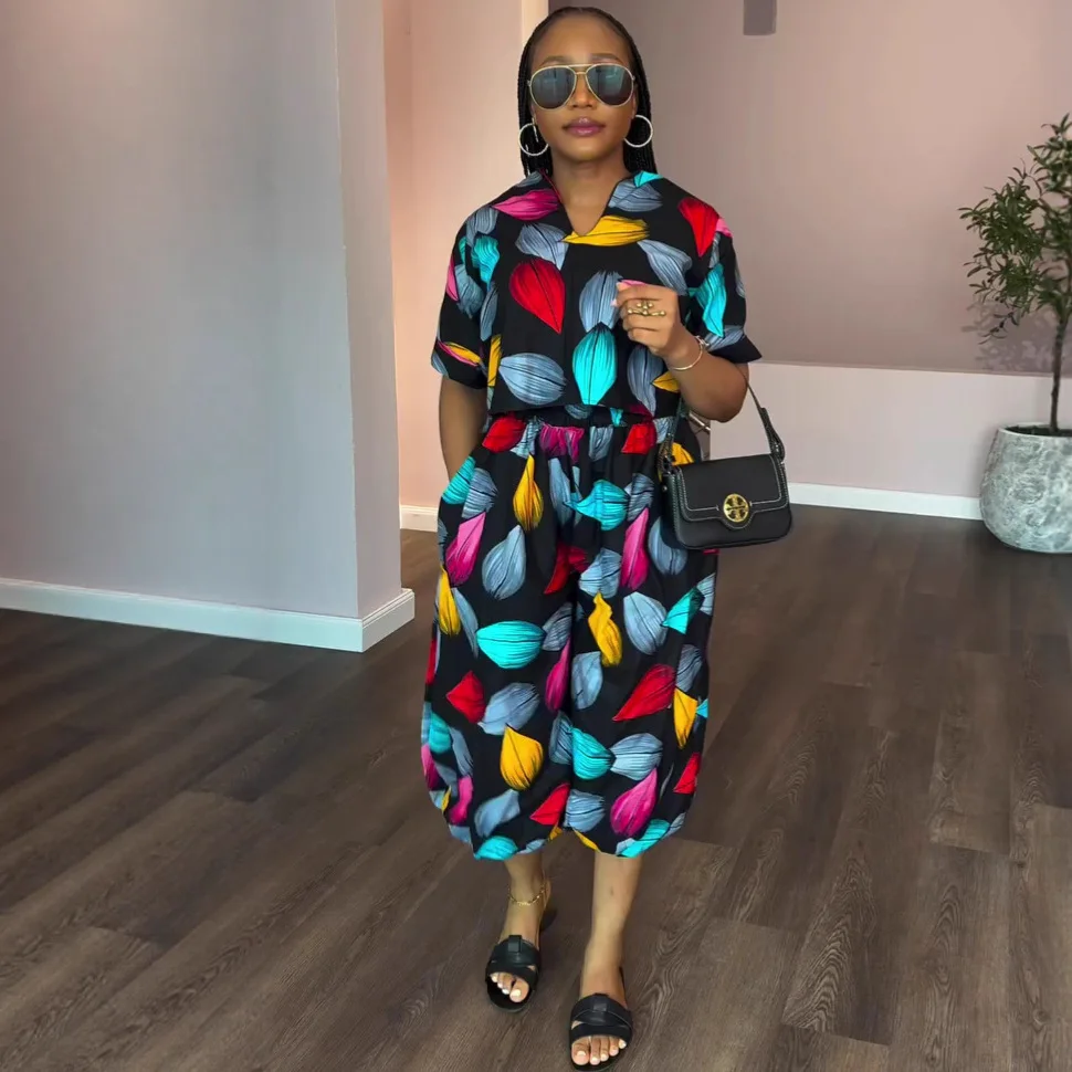 

Two Piece Sets Pant Set Women Print V Neck Full Sleeve Casual Loose Tops Wide Leg Long Pants High Waist Y2k Streetwear 2-026