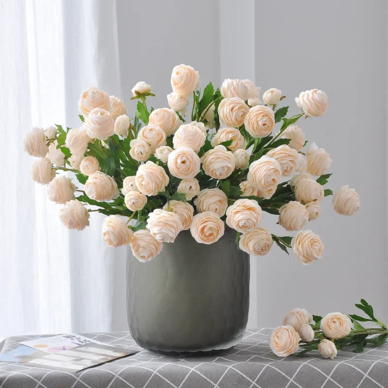 42CM 3 Head Artificial Flower Dynamic Little Lulian Home Desktop Decoration Indoor Soft Decoration Floral Accessories