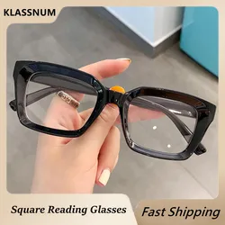 Unisex Oversized Square Reading Glasses Men Women Portable Presbyopia Large Frame High-definition Eyeglasses Diopter 0~+3.5