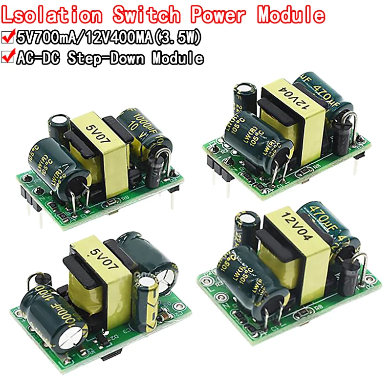 5V 700mA (3.5W) 12V 400mA 5W  isolated switch power supply module for Arduino AC-DC buck step-down module 220V turn 5V