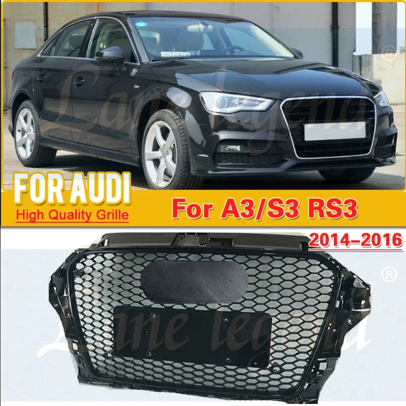 

Net Assembly Frame Decorations Auto Replacement For RS3 Style Front Hex Mesh Honeycomb Hood Grill for Audi A3 2014-2016